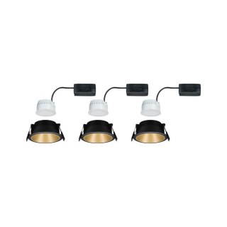 Oprawa do wbudowania COLE COIN LED 3-STEP DIM zestaw 3x6W 470lm 2700K IP44 230V Czarny/Złoty-matowy