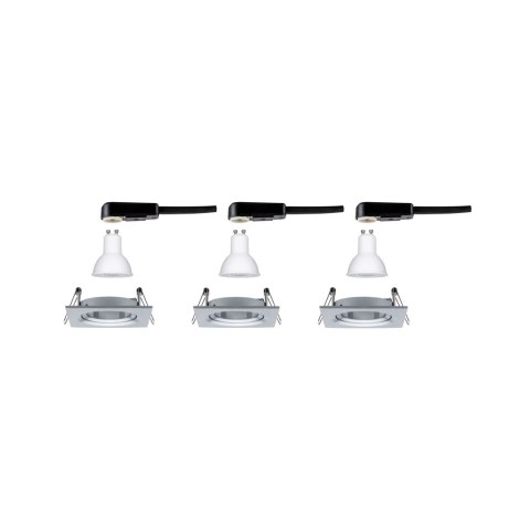 Oprawa do wbudowania NOVA LED DIM wychylna zestaw 3xGU10 6.5W 460lm 84x84mm 2700K IP23 230V chrom