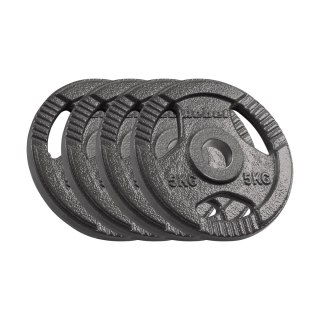 Obciążenie żeliwne olimpijskie zestaw 4x5kg, otwór 51mm, talerz z uchwytami, REBEL ACTIVE