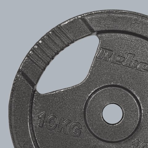 Obciążenie żeliwne zestaw 2x10kg, otwór 31mm, talerz z uchwytami, REBEL ACTIVE