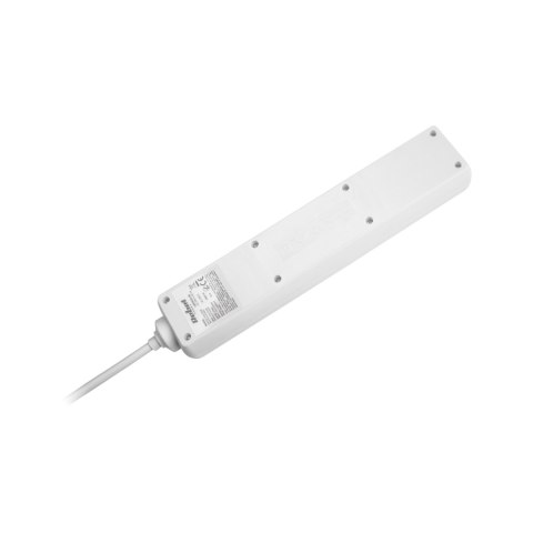 Przedłużacz 5 gniazd 5m typu niemieckiego z przełącznikiem (3x1,5mm) Rebel biały