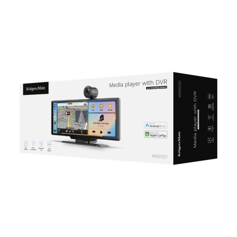 Stacja multimedialna 10" Android Auto Apple Carplay z DVR i kamerą cofania Kruger&Matz