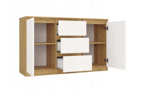 KOMODA 2 DRZWI 3 SZUFLADY ARTISAN/BIEL KOMPLET