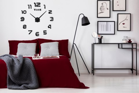 Zegar ścienny DIY NEPRI 65 130 cm czarny 3D