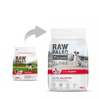 VetExpert Raw Paleo Ultra Wołowina Mini Puppy 750g (WYPRZEDAŻ)