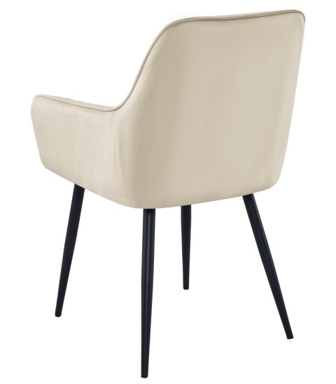 Krzesło SOLDEN - aksamit beż / nogi czarne x 2