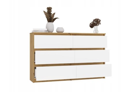 M6 MALWA KOMODA 120CM 6 SZUFLAD ART/BIEL KOMPLET