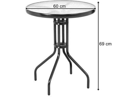 Stół okrągły ISLAND 60cm + 2x Krzesło SOFIA ciemny szary