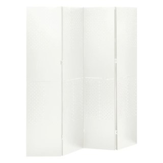 Parawany 4-panelowe, 2 szt., białe, 160x180 cm, stalowe