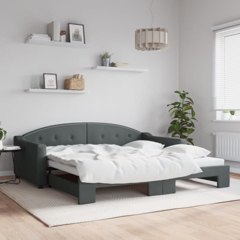 Sofa rozsuwana, ciemnoszara, 100x200 cm, tkanina