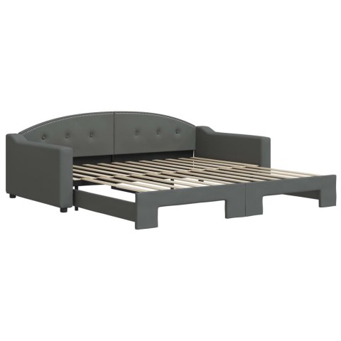 Sofa rozsuwana, ciemnoszara, 100x200 cm, tkanina