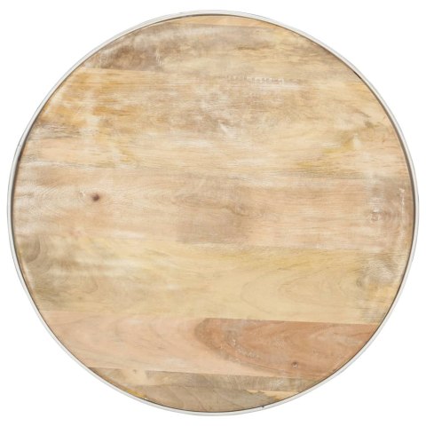 Stolik kawowy, biały, 68x68x36 cm, lite drewno mango