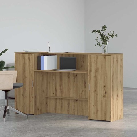 Biurko recepcyjne dąb artisan 180x50x103,5 cm Drewno klejone