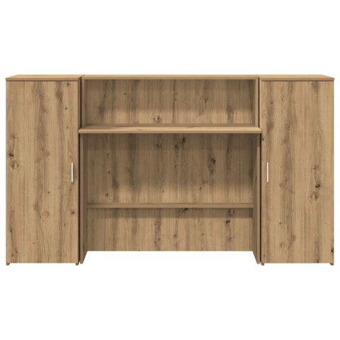 Biurko recepcyjne dąb artisan 180x50x103,5 cm Drewno klejone