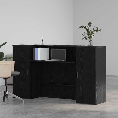 Biurko recepcyjne dąb czarny 180x50x103,5 cm Drewno konstrukcyjne