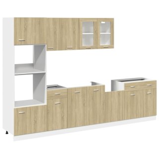 Zestaw 7 szafek kuchennych, Lyon, dąb sonoma, materiał drewnopochodny