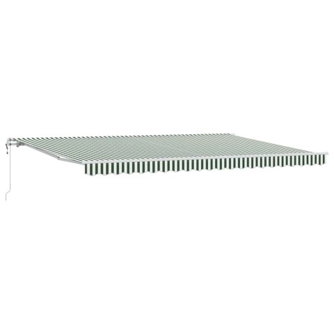Elektryczna Rozkładana Markiza Zielony i Biały 500 × 300 cm