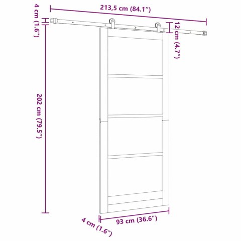 Drzwi przesuwne ORKDAL Naturalny 93 x 211 cm
