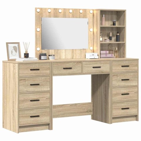Toaletka z szufladą 3 pcs Dąb Sonoma Materiał drewnopochodny