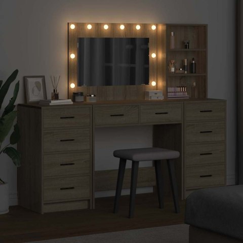 Toaletka z szufladą 3 pcs Dąb Sonoma Materiał drewnopochodny