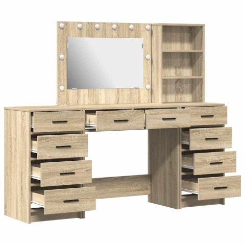 Toaletka z szufladą 3 pcs Dąb Sonoma Materiał drewnopochodny