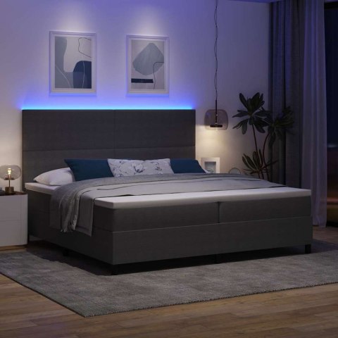 Łóżko z sprężyną LED Jasnoszary i biały. 200 x 200 cm