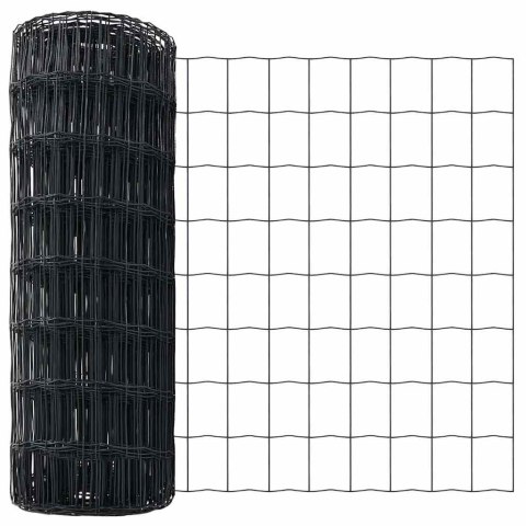 Ogrodzenie z słupkiem Szary 0,6 x 50 m Stal i PVC