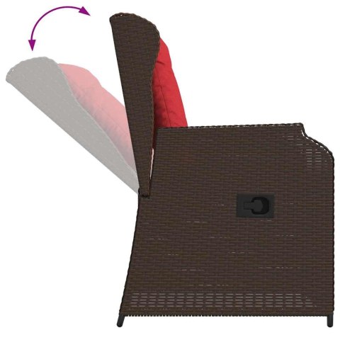 Ławka ogrodowa 2 pcs Brązowy polirattan