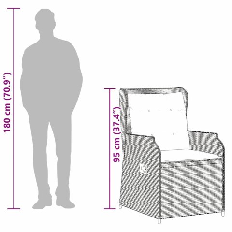 Ławka ogrodowa 2 pcs Brązowy polirattan