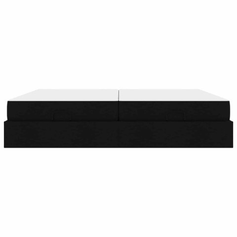 Rama łóżka z materacem z materacem 2 pcs Czarny tkanina