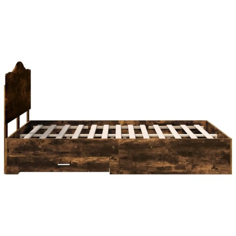 Ramka łóżka Dąb wędzony 140 x 200 cm Materiał drewnopochodny