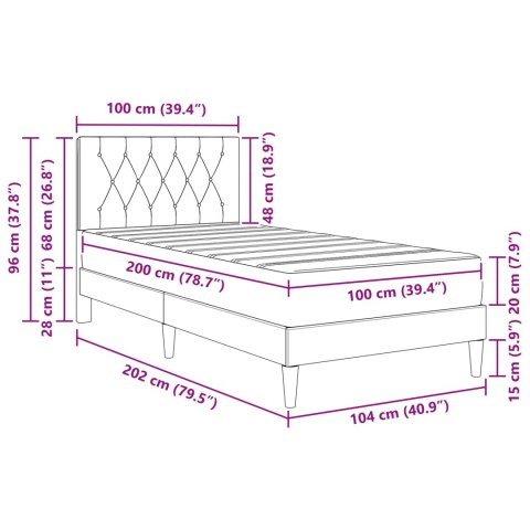 Rama łóżka z materacem Ciemna zieleń 100 x 200 cm Aksamit
