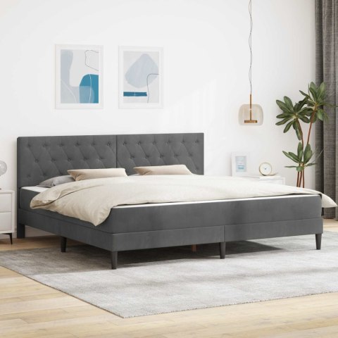 Rama łóżka z materacem Ciemnoszary 200 x 200 cm Aksamit