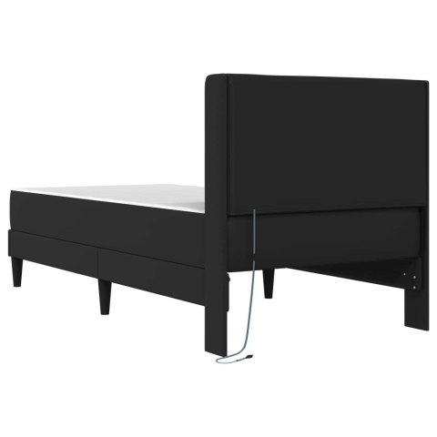 Rama łóżka z materacem Czarny 100 x 200 cm Ekoskóra