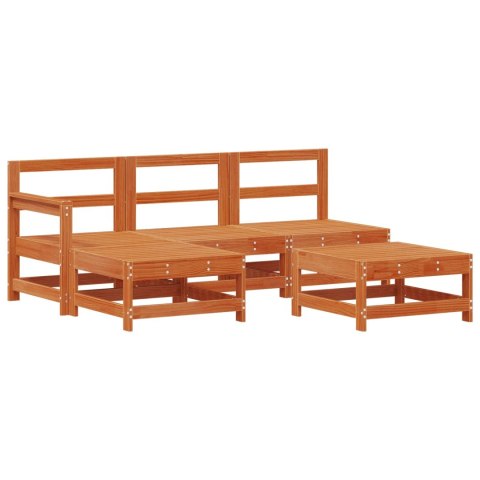 Zestaw wypoczynkowy w ogrodzie 5 pcs Woskowany brąz