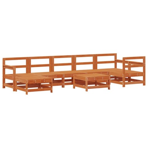 Zestaw wypoczynkowy w ogrodzie 8 pcs Woskowany brąz
