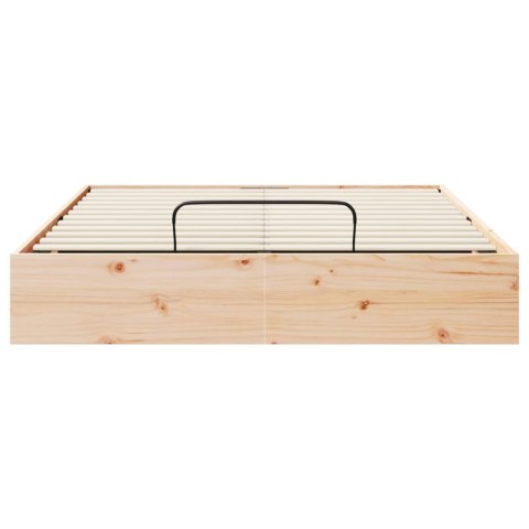 Rama Łóżka Otomanowego z Przechowalnią Naturalny 135 x 190 cm