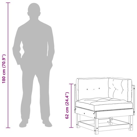 2 Sztuka Sofa narożna do ogrodu Lite drewno sosnowe