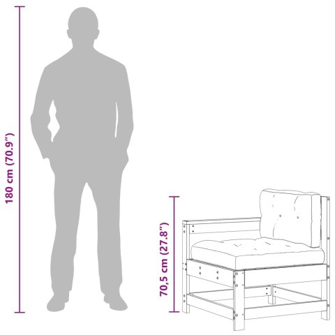 2 Sztuka Sofa narożna do ogrodu Lite drewno sosnowe