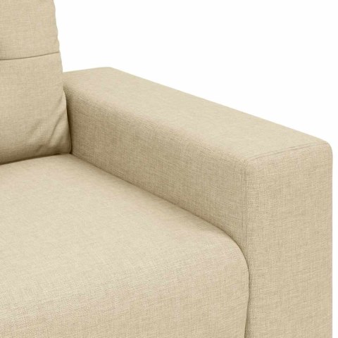 Sofa dwuosobowa, kremowa, 180x77x82 cm, tkanina
