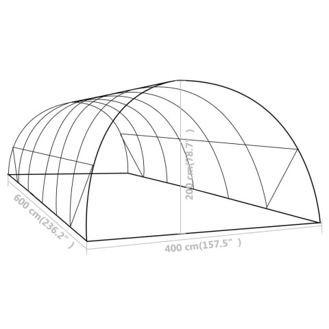 Szklarnia ogrodowa, 24 m², 6 x 4 x 2 m