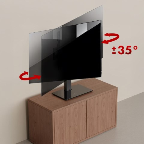MACLEAN UNIWERSALNY STOJAK DO TV, NA SZAFKĘ RTV, PODSTAWKA, MAX. 40KG, MAX. VESA 400X400, REGULACJA WYSOKOŚCI I KĄTA MC-1240