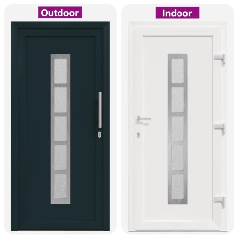 Drzwi Frontowe antracytowy 88 x 200 cm PVC