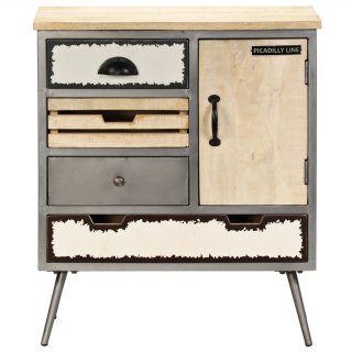 Komoda z litego drewna mango i stali, 65 x 33 x 76 cm