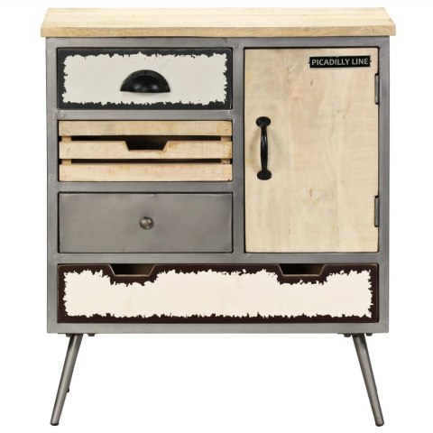Komoda z litego drewna mango i stali, 65 x 33 x 76 cm
