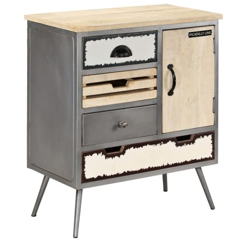 Komoda z litego drewna mango i stali, 65 x 33 x 76 cm