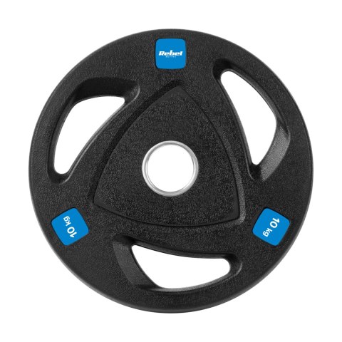 Obciążenie żeliwne olimpijskie gumowane zestaw 2x10kg, otwór 51mm , REBEL ACTIVE