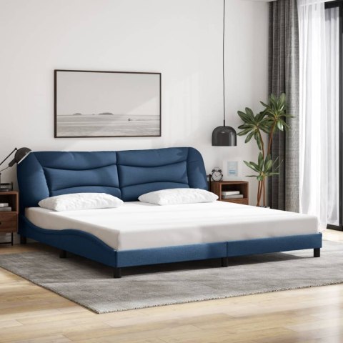 Rama łóżka z LED bez materaca Hvar Niebieski 200x200 cm Tkanina