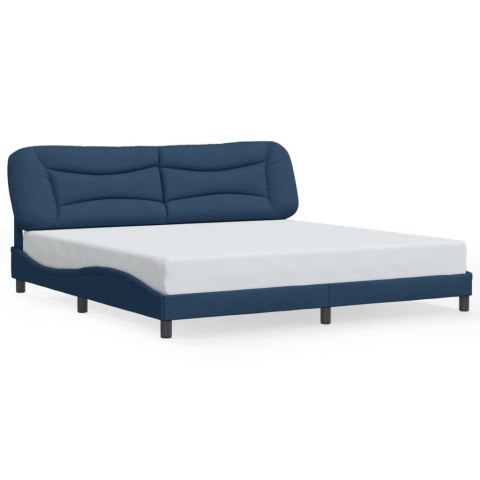 Rama łóżka z LED bez materaca Hvar Niebieski 200x200 cm Tkanina