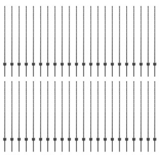 Słupek ogrodzeniowy. 44 pcs Szary 180 cm Stal